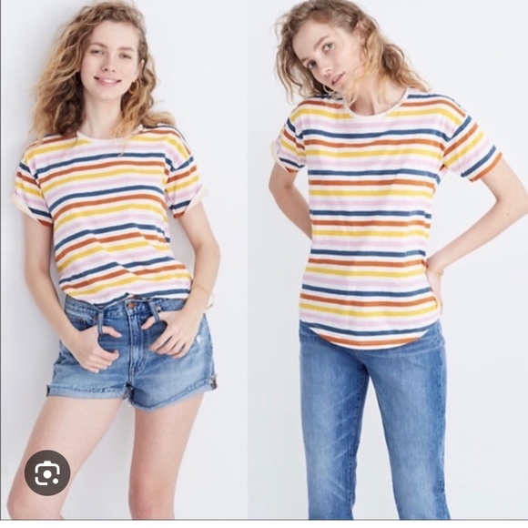 Whisper Cotton Crewneck Tee in Lennie Stripe - Picture 2 of 2